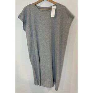 NWT Eileen Fisher Crew Neck Shirt Boxy Dress Organic Cotton Heather Gray L New